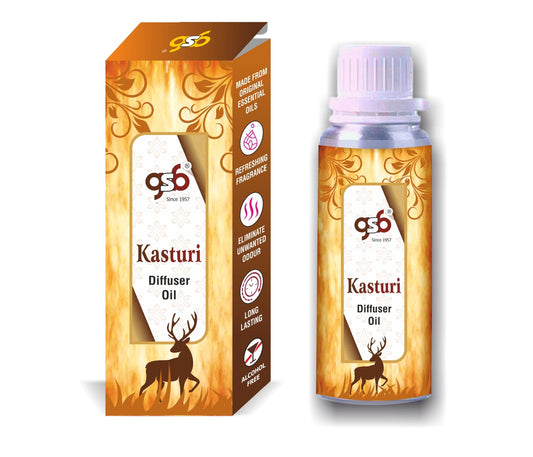 GSB Kasturi Diffuser Oil | Used In Reed Diffuser, Candle Burner, Electric Diffuser, Humidifiers and Air Revitalizer | Aromatherapy Oil