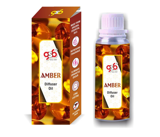 GSB Amber Diffuser Oil | Used In Reed Diffuser, Candle Burner, Electric Diffuser, Humidifiers and Air Revitalizer | Aromatherapy Oil