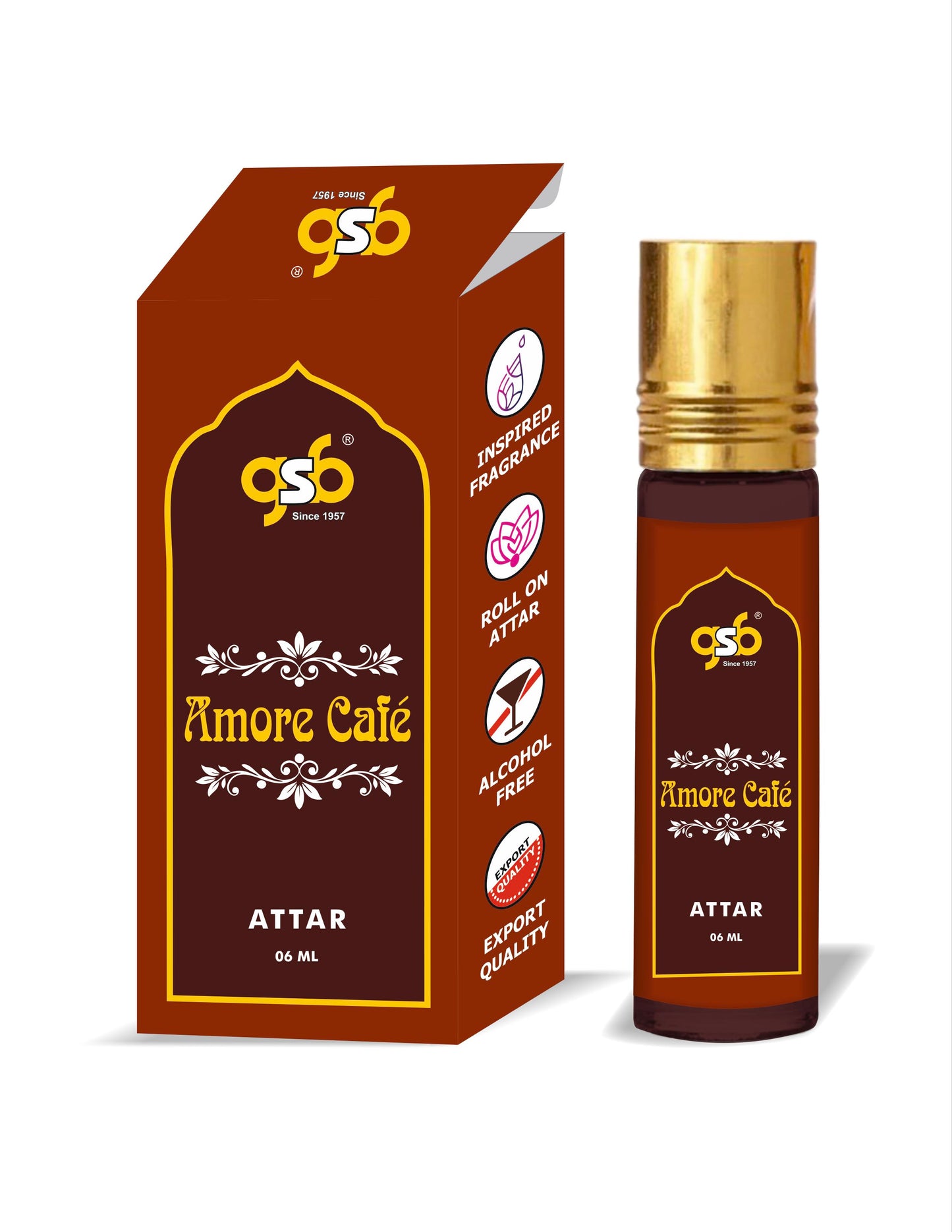 GSB Amore Cafe Attar Inspired From Manerca Amore Cafe | Clone Fragrance | Perfume Roll On | Alcohol Free | Long Lasting | Unisex