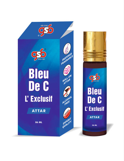 GSB Bleu De C L'Exclusif Attar Inspired From Bleu De Chneal L'Exclusif | Clone Fragrance | Perfume Roll On | Alcohol Free | Long Lasting | Unisex