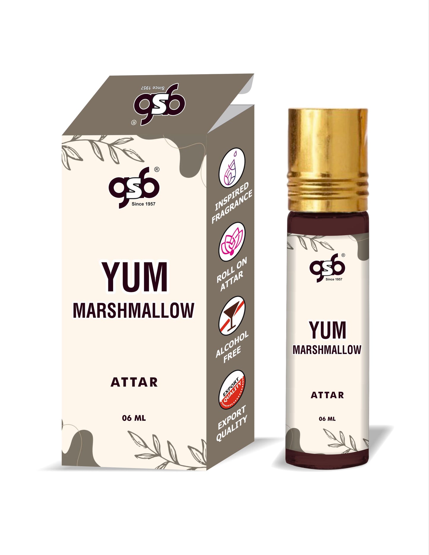 GSB Yum Marshmallow Attar Inspired From Kyali Yum Marshmallow | Clone Fragrance | Perfume Roll On | Alcohol Free | Long Lasting | Unisex