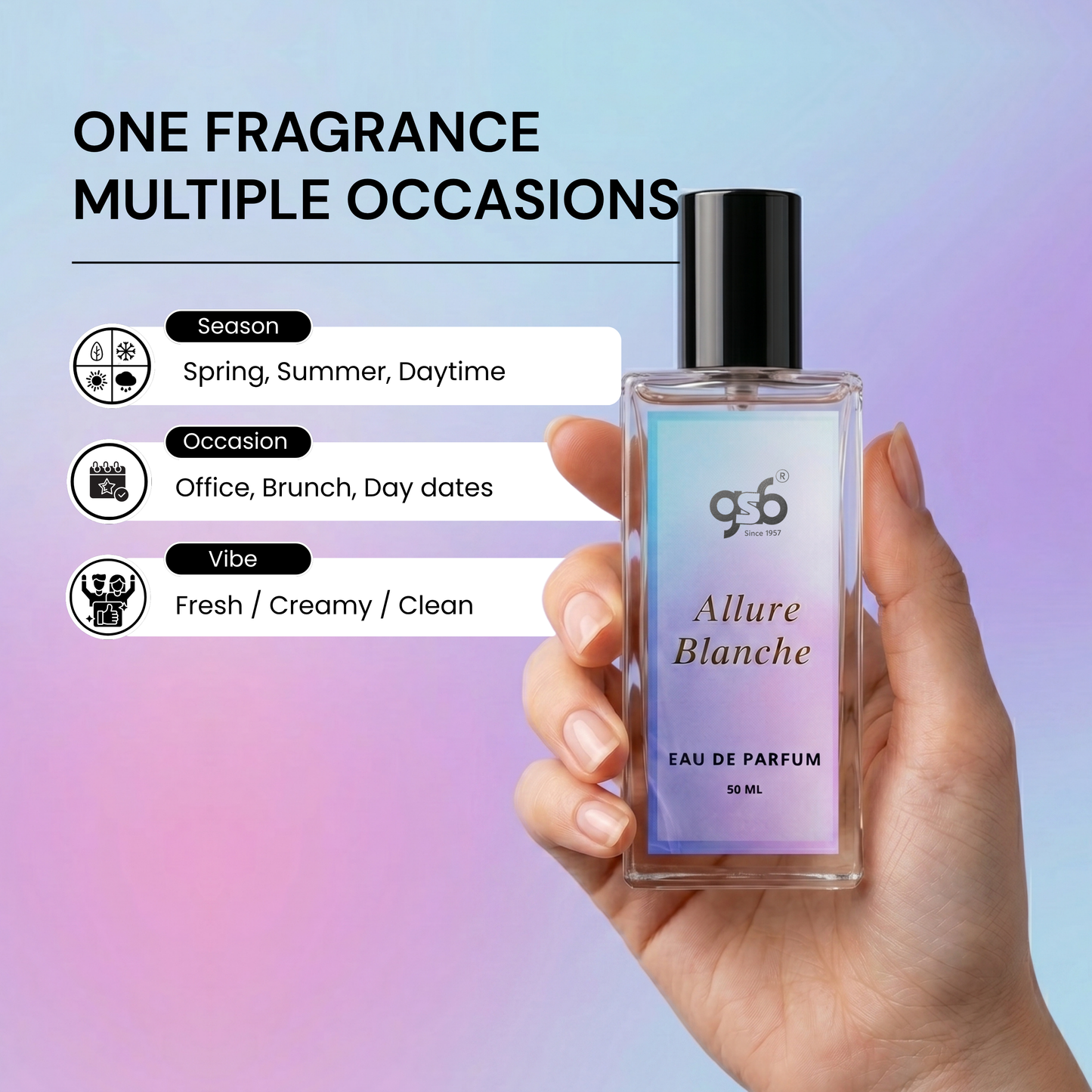 GSB Allure Blanche Eau De Parfum Inspired From Chneal Allure Blanche | Clone Fragrance | Designer EDP Spray For Men & Women | Long Lasting