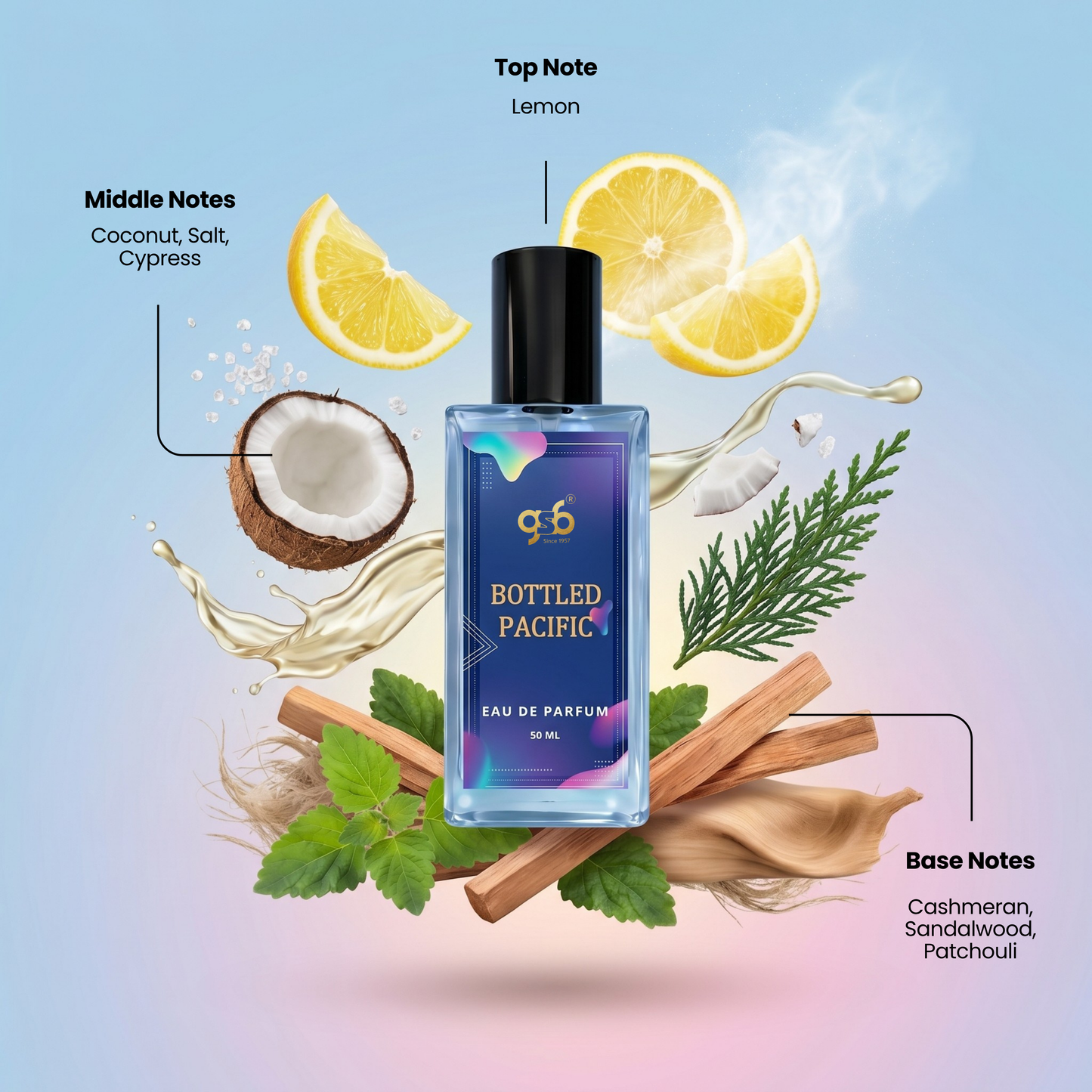 GSB Bottled Pacific Eau De Parfum Inspired From Huge Boss Bottled Pacific | Clone Fragrance | Designer EDP Spray For Men & Women | Long Lasting