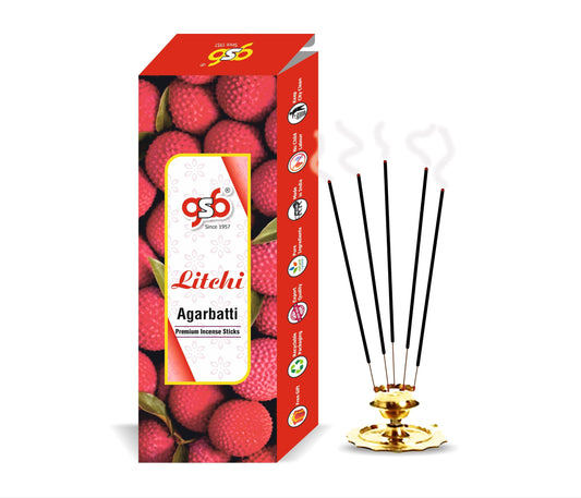 GSB Litchi Premium Incense Sticks | Agarbatti | Made with Natural Essential Oil