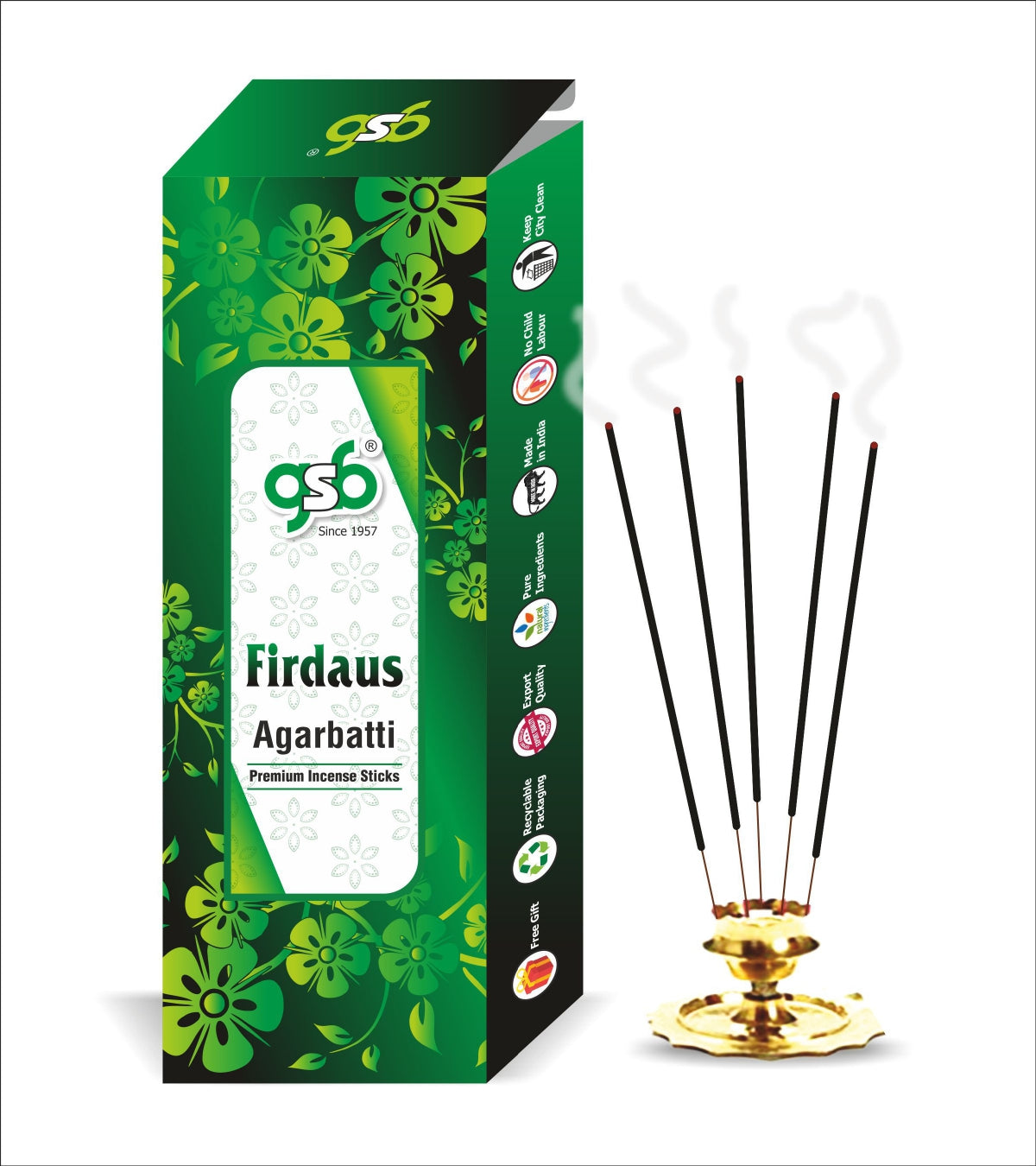 GSB Firdaus Premium Incense Sticks | Agarbatti | Made with Natural Essential Oil