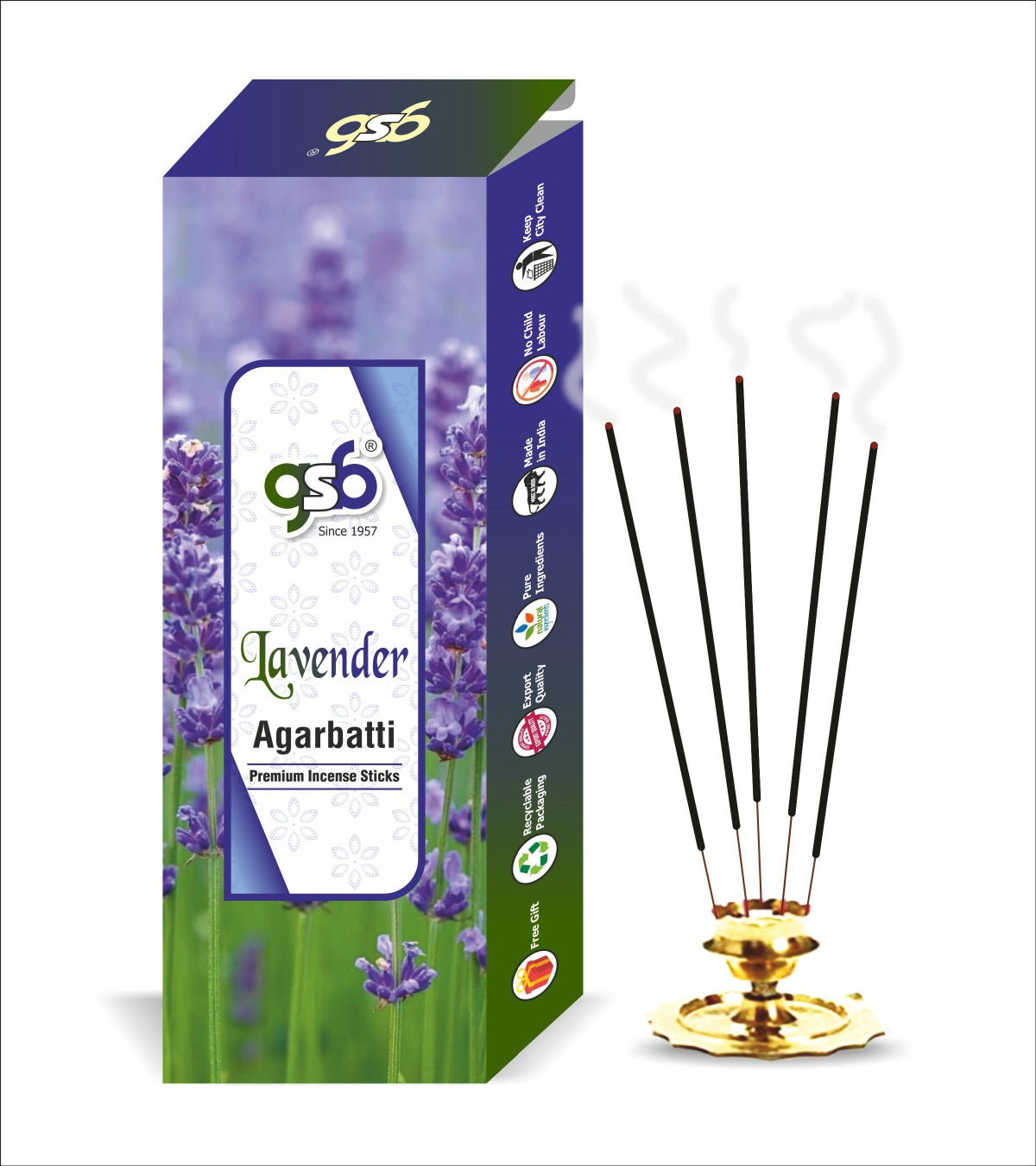 GSB Lavender Premium Incense Sticks | Agarbatti | Made with Natural Essential Oil