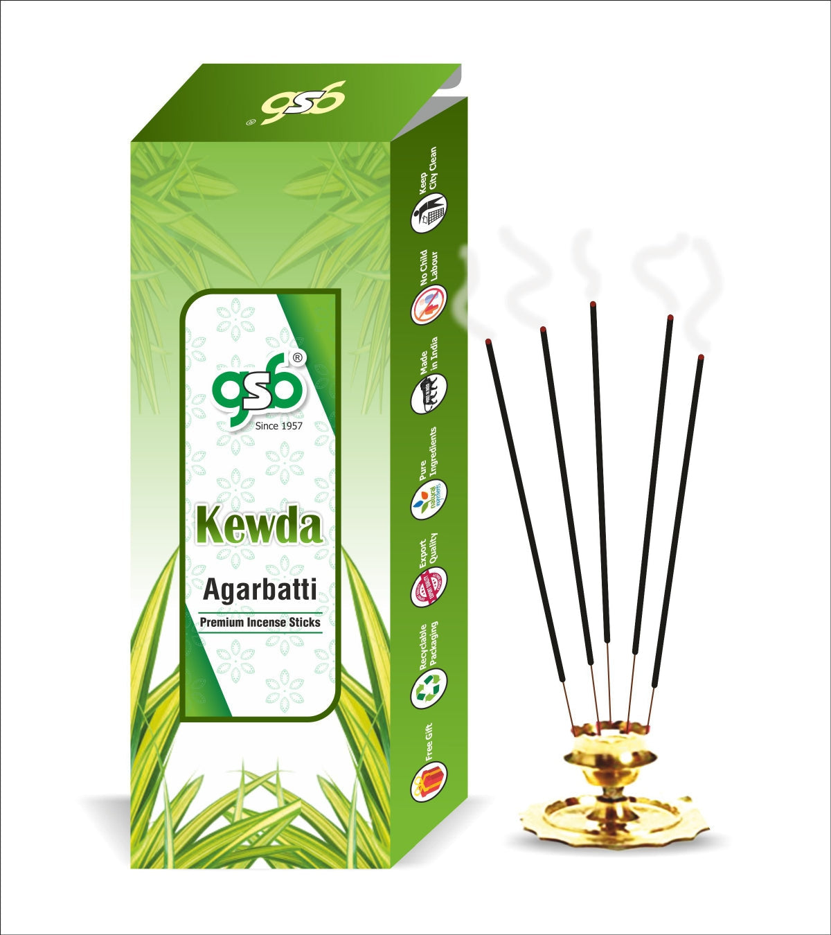 GSB Kewda Premium Incense Sticks | Agarbatti | Made with Natural Essential Oil