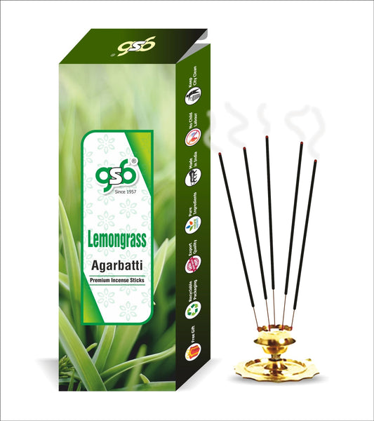 GSB Lemongrass Premium Incense Sticks | Agarbatti | Made with Natural Essential Oil