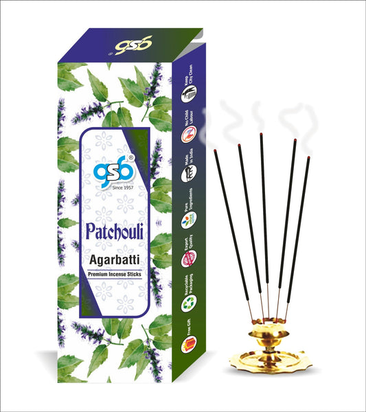 GSB Patchouli Premium Incense Sticks | Agarbatti | Made with Natural Essential Oil