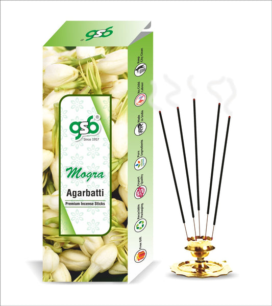 GSB Mogra Premium Incense Sticks | Agarbatti | Made with Natural Essential Oil