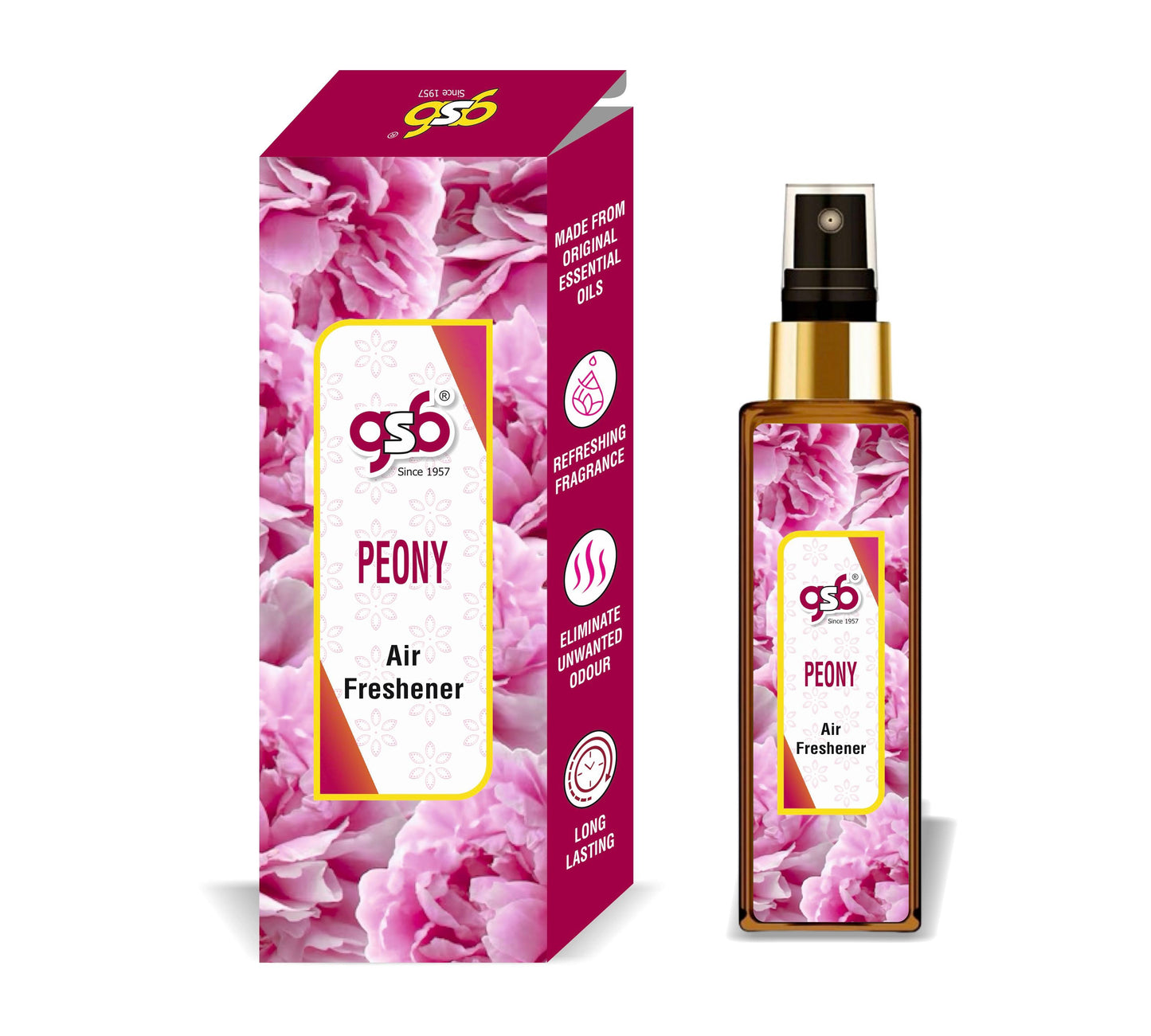 GSB Peony Air Freshener For Fragrance at Home and Office | For Relieve Stress, Anxiety & Depression | Natural Room Spray | Long-lasting fragrance