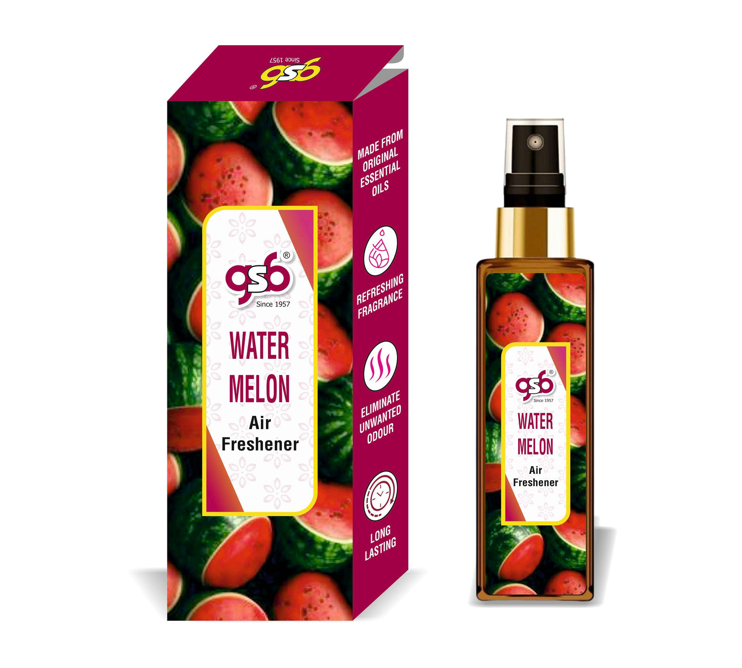 GSB Watermelon Air Freshener For Fragrance at Home and Office | For Relieve Stress, Anxiety & Depression | Natural Room Spray | Long-lasting fragrance