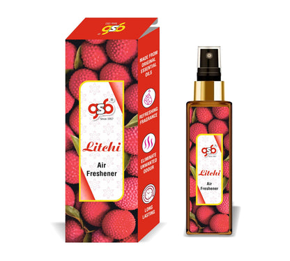 GSB Litchi Air Freshener For Fragrance at Home and Office | For Relieve Stress, Anxiety & Depression | Natural Room Spray | Long-lasting fragrance