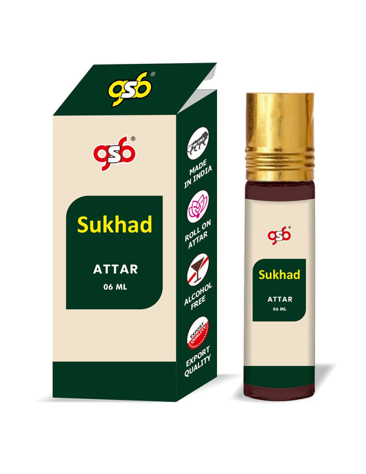 GSB Sukhad Pure Natural Attar/Itra/Perfume Roll On | Alcohol Free | Long Lasting | Undiluted | Unisex | 6 ml