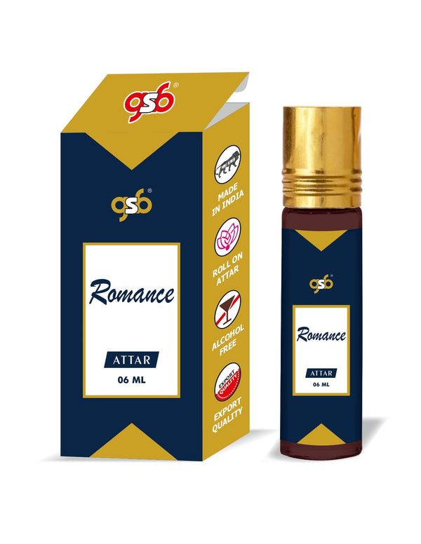 GSB Romance Pure Natural Attar/Itra/Perfume Roll On | Alcohol Free | Long Lasting | Undiluted | Unisex | 6 ml