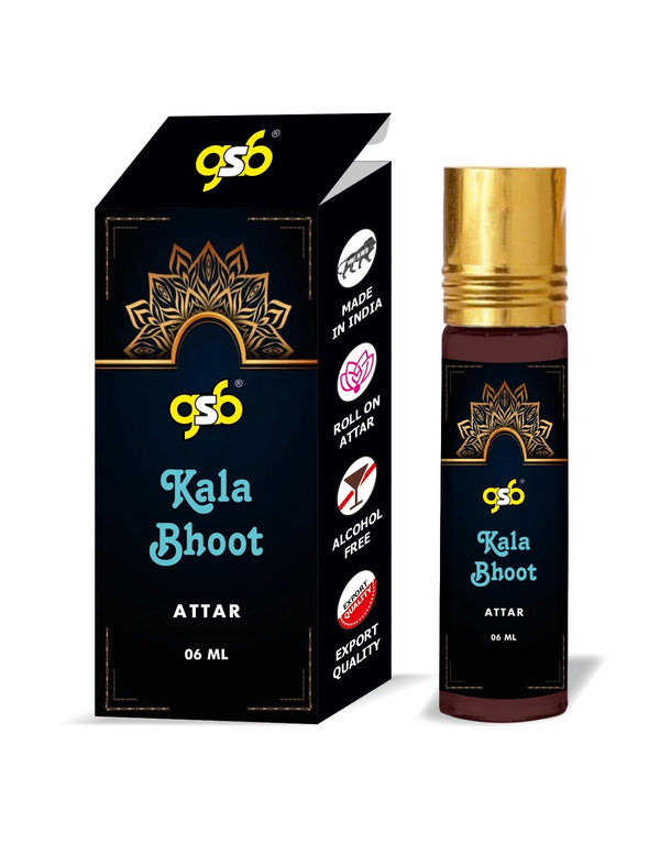 GSB Kala Bhoot Pure Natural Attar/Itra/Perfume Roll On | Alcohol Free | Long Lasting | Undiluted | Unisex | 6 ml