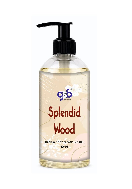 GSB Splendid Wood Hand And Body Cleansing Gel Inspired From Splendid Wood Ysl | Luxury Body Wash & Shower Gel With Long Lasting Aroma | No Parabens & Silicones | 300 ml