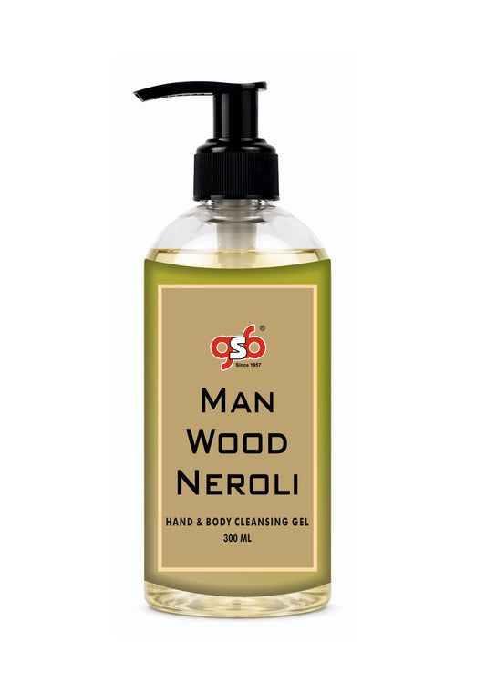 GSB Man Wood Hand And Body Cleansing Gel Inspired From Man Wood Neroli Bulgri | Luxury Body Wash & Shower Gel With Long Lasting Aroma | No Parabens & Silicones | 300 ml