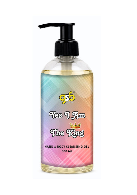 GSB Yes I am The King Hand And Body Cleansing Gel Inspired From Geparle King | Luxury Body Wash & Shower Gel With Long Lasting Aroma | No Parabens & Silicones | 300 ml