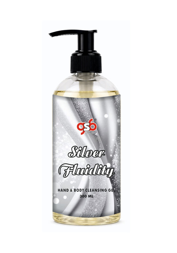 GSB Silver Fluidity Hand And Body Cleansing Gel Inspired From MFK Silver Fluidity | Luxury Body Wash & Shower Gel With Long Lasting Aroma | No Parabens & Silicones | 300 ml
