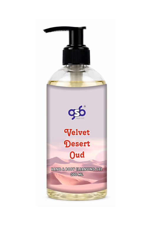 GSB Velvet Desert Oud Hand And Body Cleansing Gel Inspired From Dloce Gbbana Desert Oud | Luxury Body Wash & Shower Gel With Long Lasting Aroma | No Parabens & Silicones | 300 ml