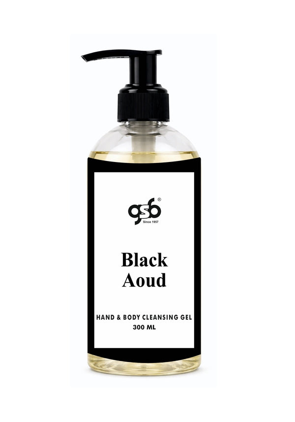 GSB Black Aoud Hand And Body Cleansing Gel Inspired From Montail Black Oudh | Luxury Body Wash & Shower Gel With Long Lasting Aroma | No Parabens & Silicones | 300 ml
