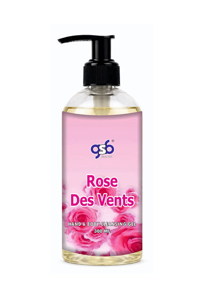 GSB Rose Des Vents Hand And Body Cleansing Gel Inspired From Vouis Luitton Rose Des Vents | Luxury Body Wash & Shower Gel With Long Lasting Aroma | No Parabens & Silicones | 300 ml