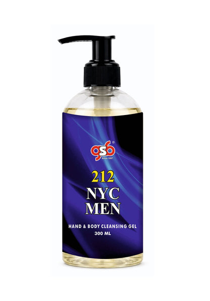 GSB 212 NYC Hand And Body Cleansing Gel Inspired From Craolina Hrrera 212 NYC | Luxury Body Wash & Shower Gel With Long Lasting Aroma | No Parabens & Silicones | 300 ml