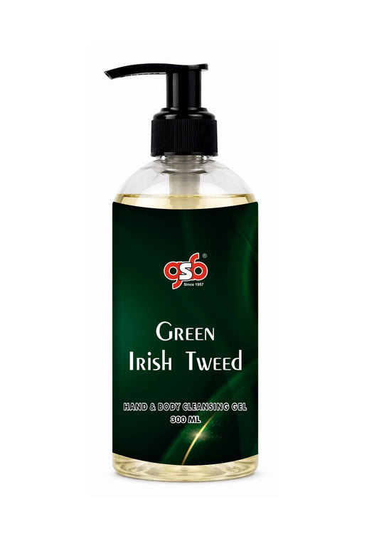 GSB Green Irish Tweed Hand And Body Cleansing Gel Inspired From Greed Green Irish Tweed | Luxury Body Wash & Shower Gel With Long Lasting Aroma | No Parabens & Silicones | 300 ml