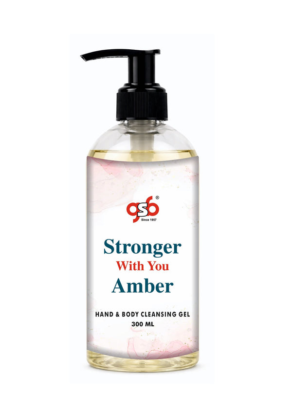 GSB Stronger With You Amber Hand And Body Cleansing Gel Inspired From Axmani Stronger With You Amber | Luxury Body Wash & Shower Gel With Long Lasting Aroma | No Parabens & Silicones | 300 ml