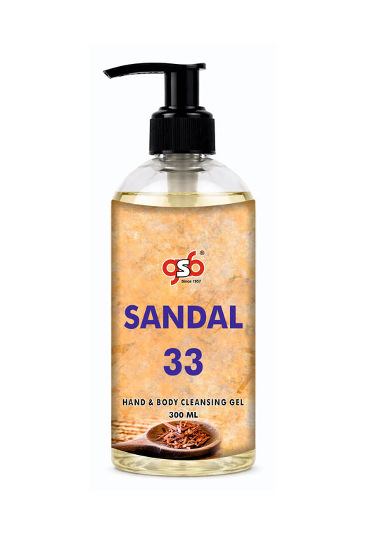 GSB Sandal 33 Hand And Body Cleansing Gel Inspired From Sandal 33 Lo Labe | Luxury Body Wash & Shower Gel With Long Lasting Aroma | No Parabens & Silicones | 300 ml