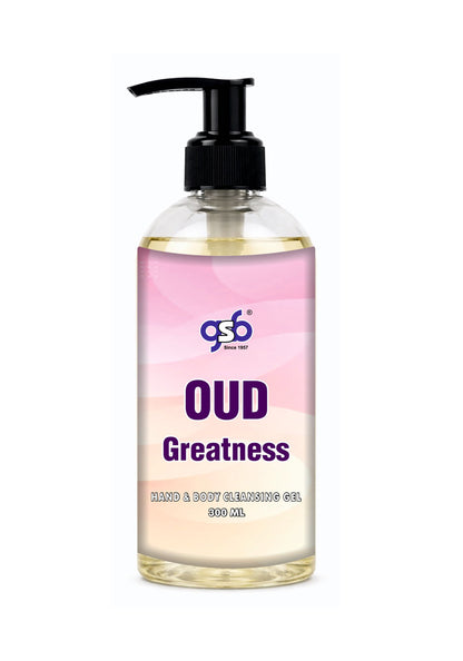 GSB Oud Greatness Hand And Body Cleansing Gel Inspired From Intio Oud For Greatness | Luxury Body Wash & Shower Gel With Long Lasting Aroma | No Parabens & Silicones | 300 ml