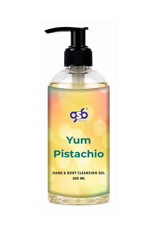 GSB Yum Pistachio Hand And Body Cleansing Gel Inspired From Kyali Yum Pistachio | Luxury Body Wash & Shower Gel With Long Lasting Aroma | No Parabens & Silicones | 300 ml