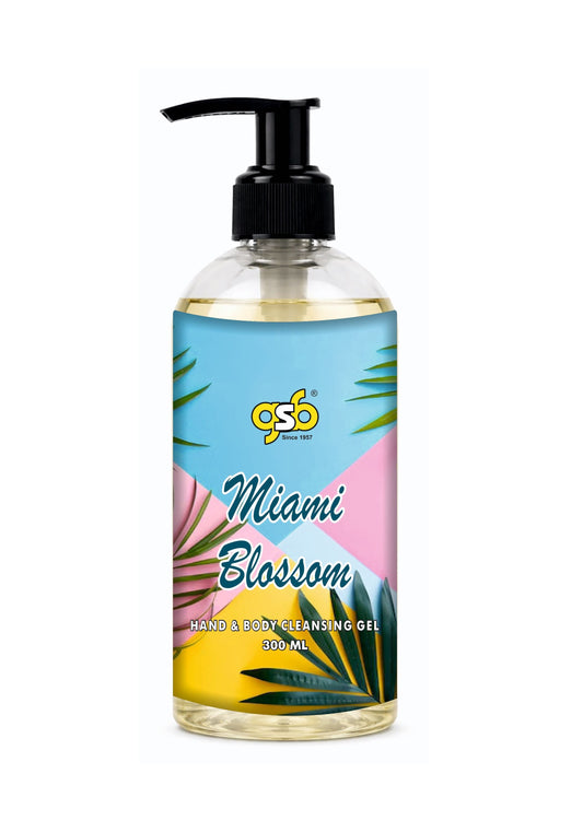 GSB Miami Blossom Hand And Body Cleansing Gel Inspired From Ecsada Miami Blossom | Luxury Body Wash & Shower Gel With Long Lasting Aroma | No Parabens & Silicones | 300 ml