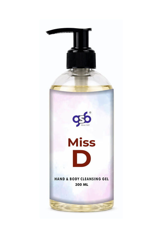GSB Miss D Hand And Body Cleansing Gel Inspired From Doir Miss D | Luxury Body Wash & Shower Gel With Long Lasting Aroma | No Parabens & Silicones | 300 ml