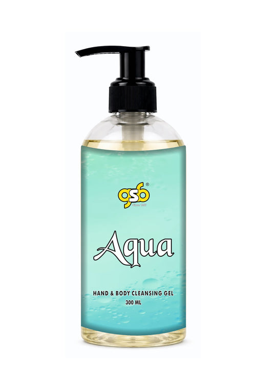 GSB Aqua Hand And Body Cleansing Gel Inspired From Bulrgai Aqua | Luxury Body Wash & Shower Gel With Long Lasting Aroma | No Parabens & Silicones | 300 ml