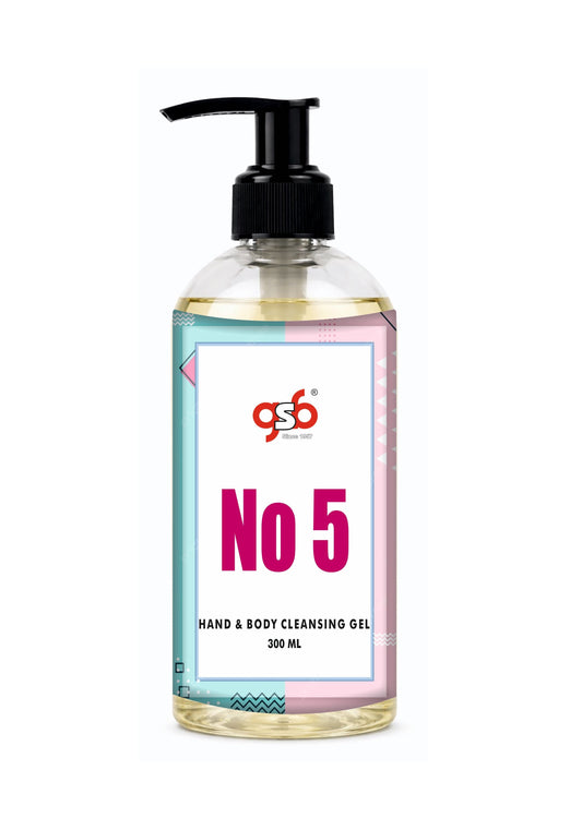 GSB No.5 Hand And Body Cleansing Gel Inspired From Chneal No.5 | Luxury Body Wash & Shower Gel With Long Lasting Aroma | No Parabens & Silicones | 300 ml