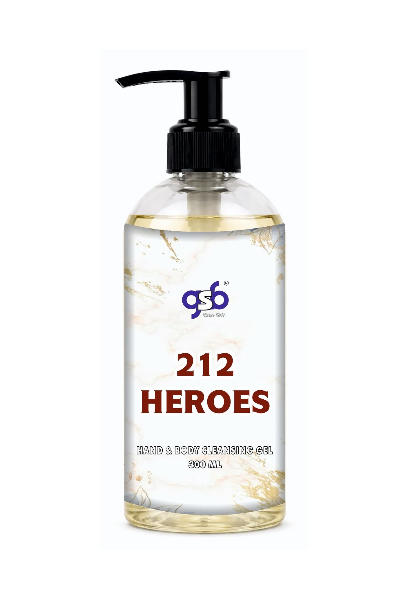 GSB 212 Heroes Hand And Body Cleansing Gel Inspired From Craolina Hrrera 212 Heroes | Luxury Body Wash & Shower Gel With Long Lasting Aroma | No Parabens & Silicones | 300 ml
