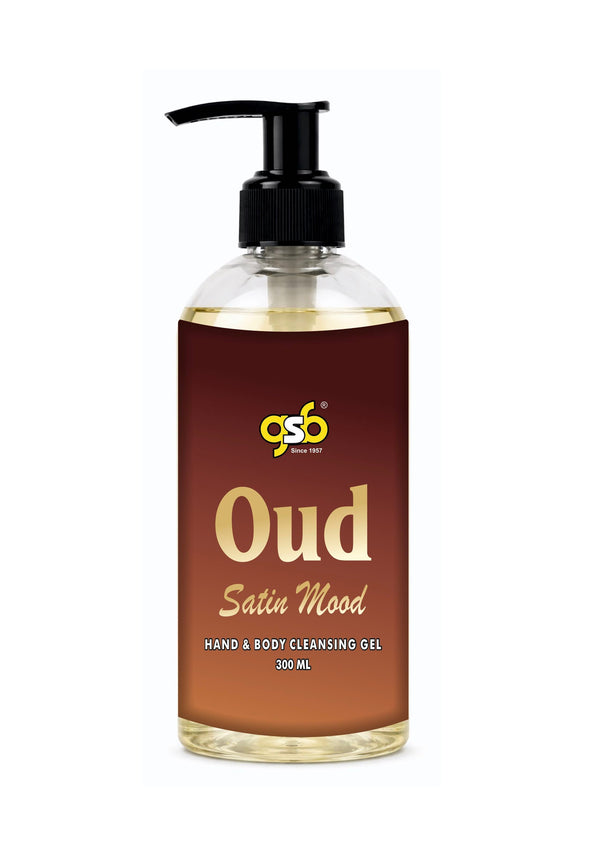 GSB Satin Oud Hand And Body Cleansing Gel Inspired From Oud Satin Mood MFK | Luxury Body Wash & Shower Gel With Long Lasting Aroma | No Parabens & Silicones | 300 ml