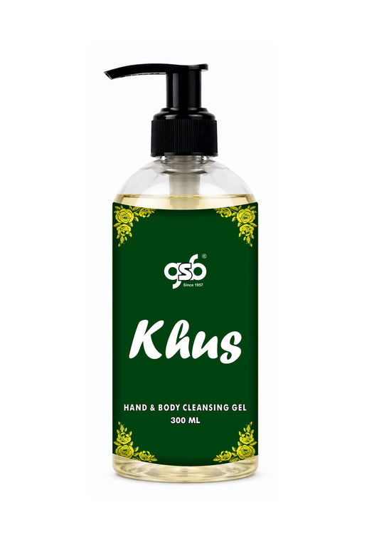 GSB Khus Hand And Body Cleansing Gel | Luxury Body Wash & Shower Gel With Long Lasting Aroma | No Parabens & Silicones | Suitable for All Skin Types | 300 ml