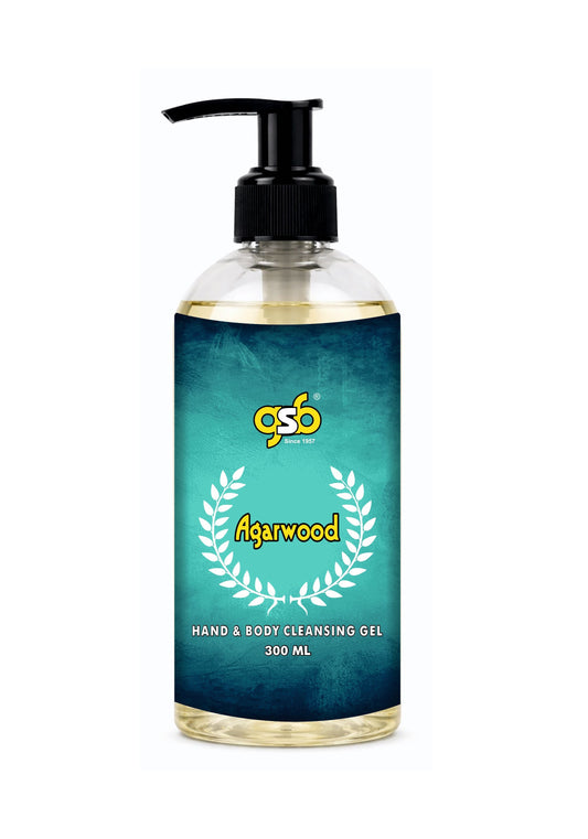 GSB Agarwood Hand And Body Cleansing Gel | Luxury Body Wash & Shower Gel With Long Lasting Aroma | No Parabens & Silicones | Suitable for All Skin Types | 300 ml