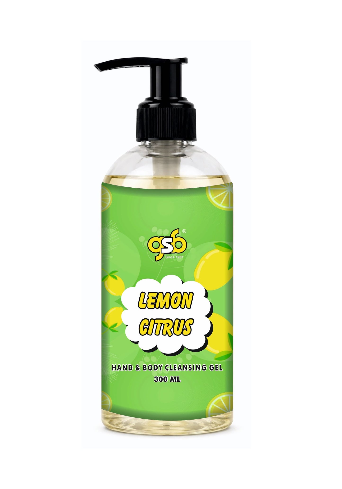 GSB Lemon Citrus Hand And Body Cleansing Gel | Luxury Body Wash & Shower Gel With Long Lasting Aroma | No Parabens & Silicones | Suitable for All Skin Types | 300 ml