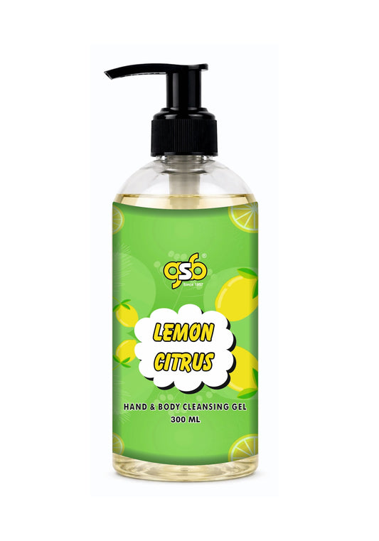 GSB Lemon Citrus Hand And Body Cleansing Gel | Luxury Body Wash & Shower Gel With Long Lasting Aroma | No Parabens & Silicones | Suitable for All Skin Types | 300 ml