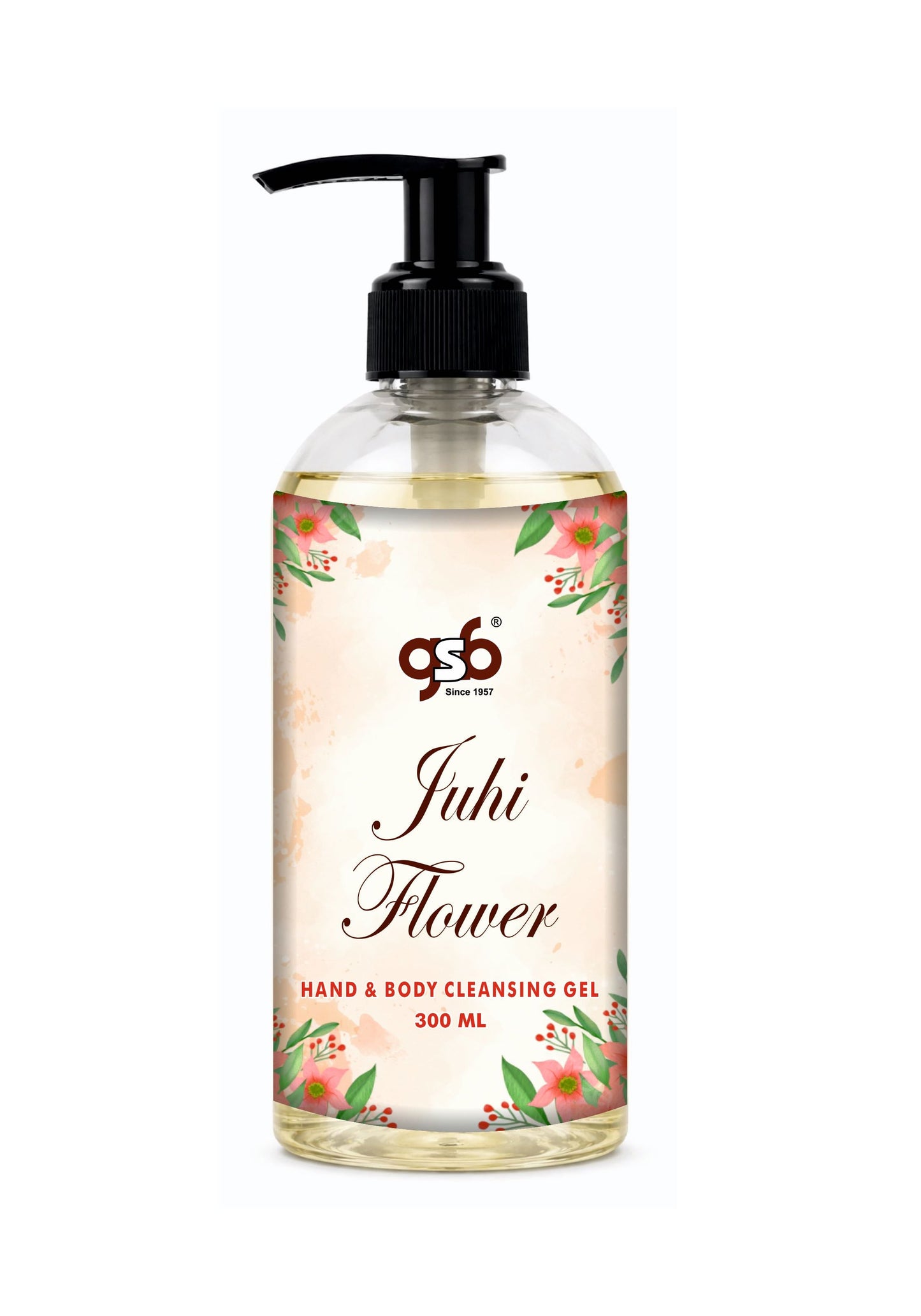 GSB Juhi Flower Hand And Body Cleansing Gel | Luxury Body Wash & Shower Gel With Long Lasting Aroma | No Parabens & Silicones | Suitable for All Skin Types | 300 ml