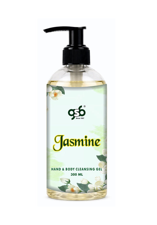 GSB Jasmine Hand And Body Cleansing Gel | Luxury Body Wash & Shower Gel With Long Lasting Aroma | No Parabens & Silicones | Suitable for All Skin Types | 300 ml