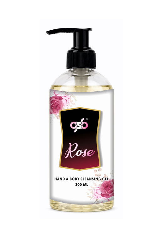 GSB Rose Hand And Body Cleansing Gel | Luxury Body Wash & Shower Gel With Long Lasting Aroma | No Parabens & Silicones | Suitable for All Skin Types | 300 ml