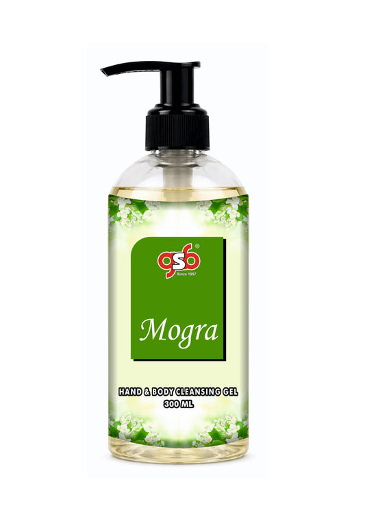 GSB Mogra Hand And Body Cleansing Gel | Luxury Body Wash & Shower Gel With Long Lasting Aroma | No Parabens & Silicones | Suitable for All Skin Types | 300 ml