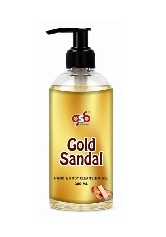 GSB Gold Sandal Hand And Body Cleansing Gel | Luxury Body Wash & Shower Gel With Long Lasting Aroma | No Parabens & Silicones | Suitable for All Skin Types | 300 ml