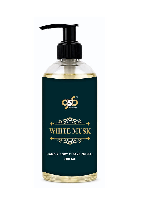 GSB White Musk Hand And Body Cleansing Gel | Luxury Body Wash & Shower Gel With Long Lasting Aroma | No Parabens & Silicones | Suitable for All Skin Types | 300 ml