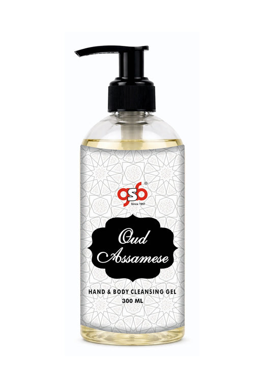 GSB Oud Assamese Hand And Body Cleansing Gel | Luxury Body Wash & Shower Gel With Long Lasting Aroma | No Parabens & Silicones | Suitable for All Skin Types | 300 ml